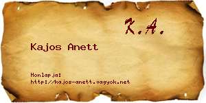 Kajos Anett névjegykártya