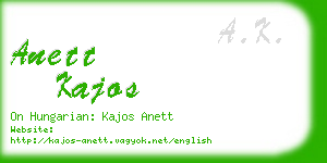 anett kajos business card